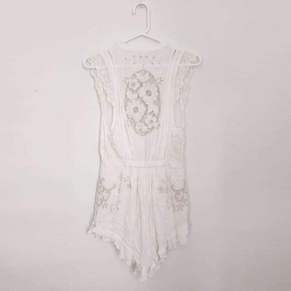 Seen on Alessandra Ambrosio SPELL Isla Bonita Romper Playsuit White XS b109 - Picture 4 of 10
